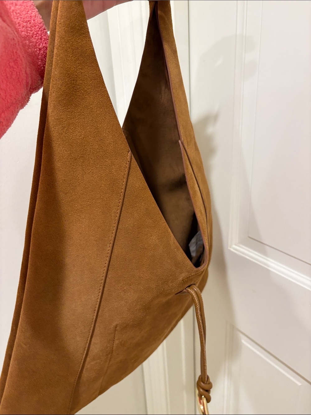 Dolce Vita Tan Suede Hobo with Gold Ring Accent - Picture 5 of 5